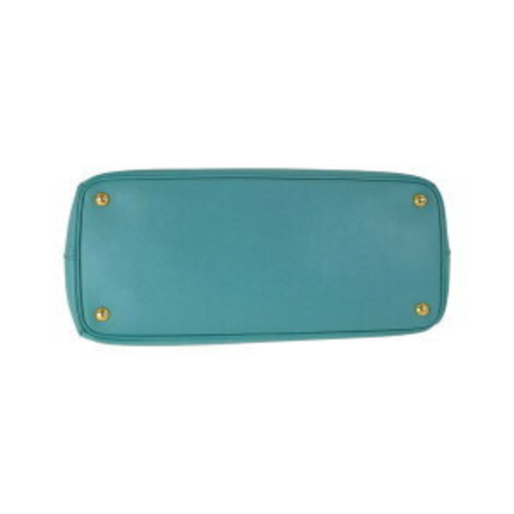 Prada Galilea bag green logo Green triangle tote leather plate Saffiano - Picture 10 of 10